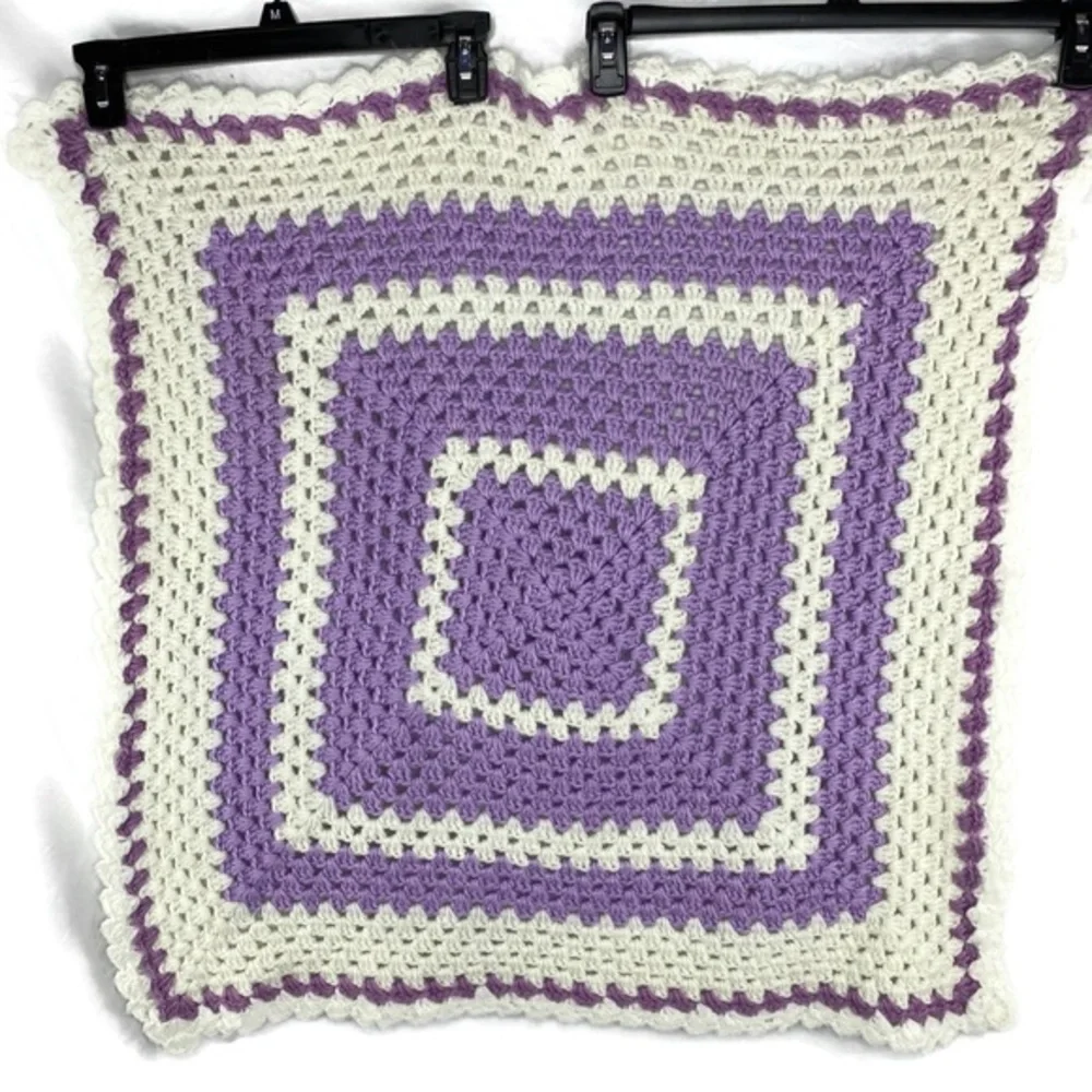 Handmade Crochet Granny Square Baby Blanket 30X30